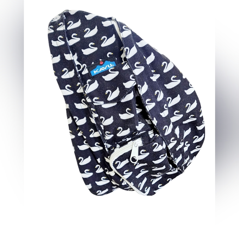 Kavu Rope Sling Crossbody Backpack Black Swans